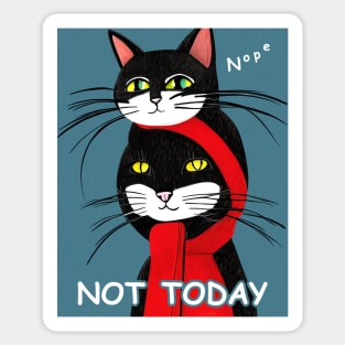 Twins Black Cat - Nope Not Today Sticker